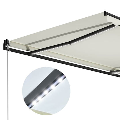 Tenda da sole manuale con LED solare 4,5 x 3 m Antracite