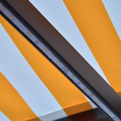 Tenda da sole manuale con LED solare 3 x 2,5 m
