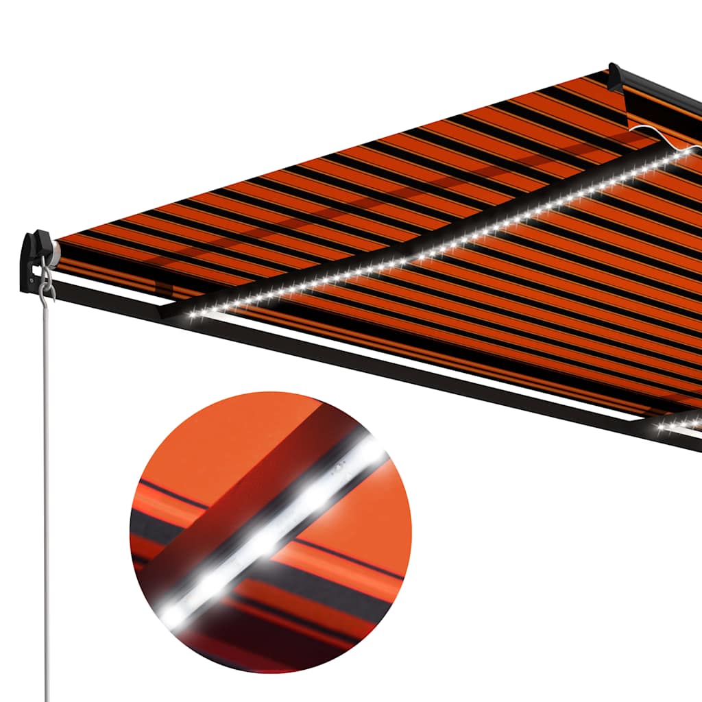Tenda da sole manuale con LED solare 3,5 x 2,5 m