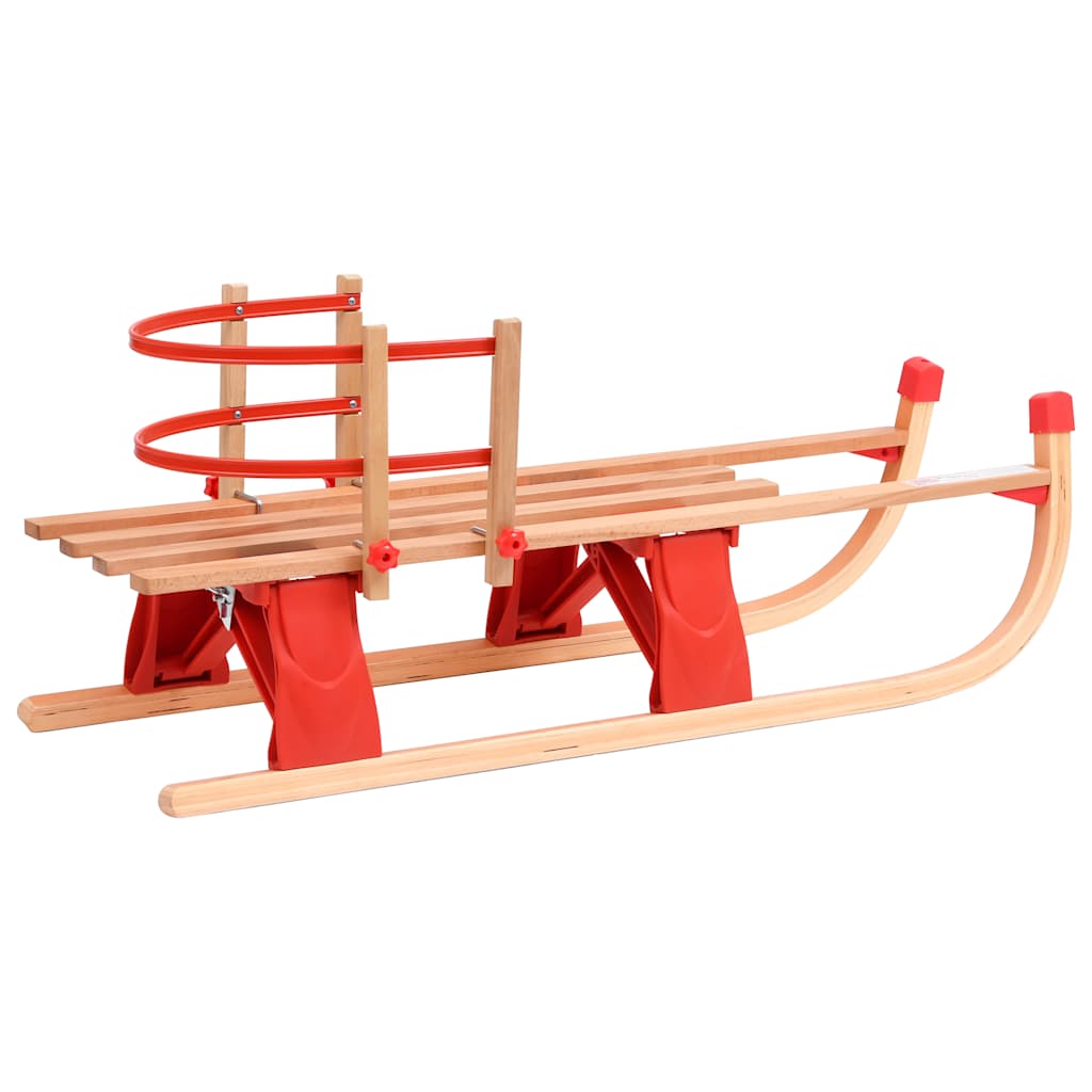 Slittino Pieghevole con Schienale in Legno 119 cm - homemem39