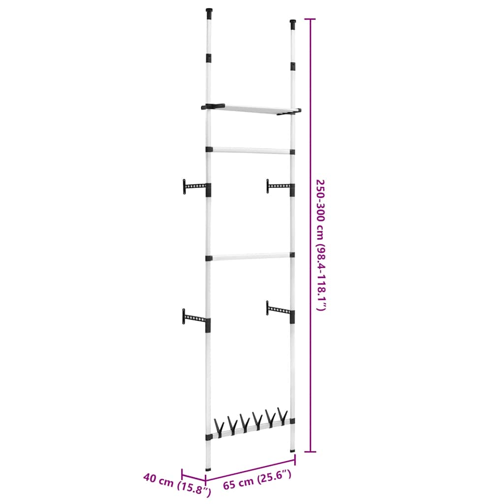 Sistema per Guardaroba Telescopico Aste Mensole in Alluminio