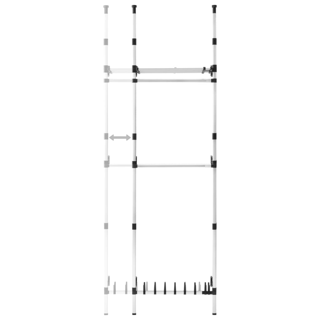 Sistema Telescopico per Guardaroba Aste Mensole in Alluminio - homemem39