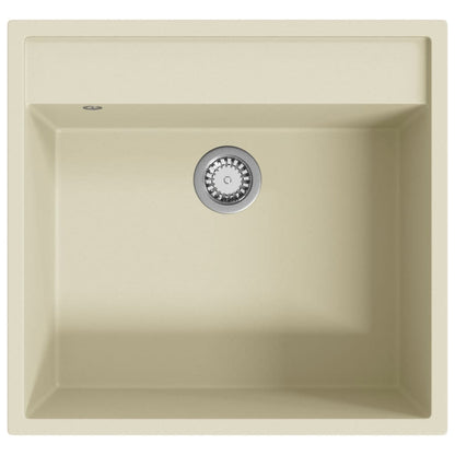 Lavello da Cucina con Foro Troppopieno Beige in Granito | homemem39