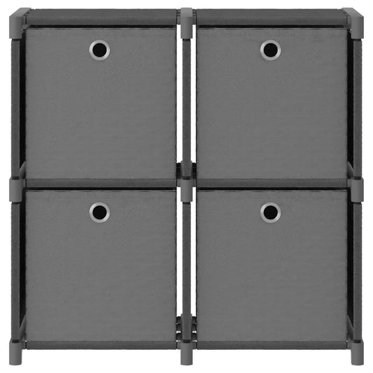 Mobile con 4 Scatole a Cubo Grigio 69x30x72,5 cm in Tessuto | homemem39