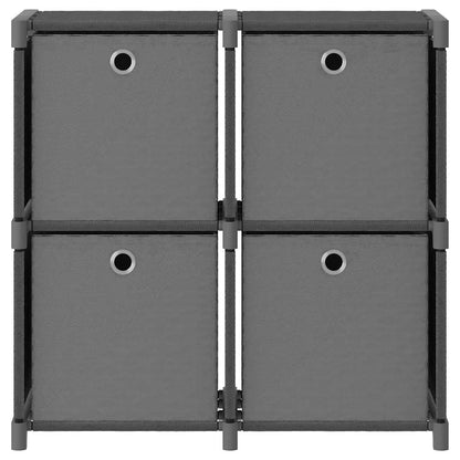 Mobile con 4 Scatole a Cubo Grigio 69x30x72,5 cm in Tessuto