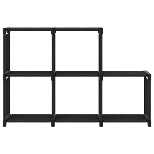 Mensola con 5 Vani a Cubo Nera 103x30x72,5 cm in Tessuto | homemem39