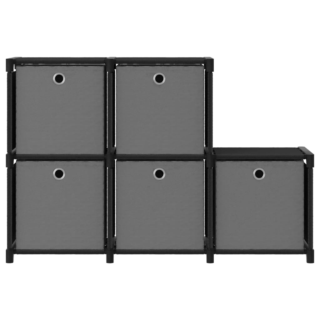Mobile con 5 Scatole a Cubo Nero 103x30x72,5 cm in Tessuto | homemem39