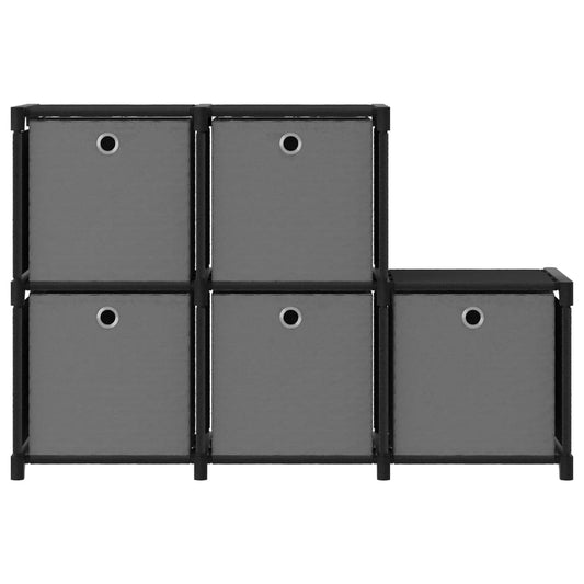 Mobile con 5 Scatole a Cubo Nero 103x30x72,5 cm in Tessuto | homemem39