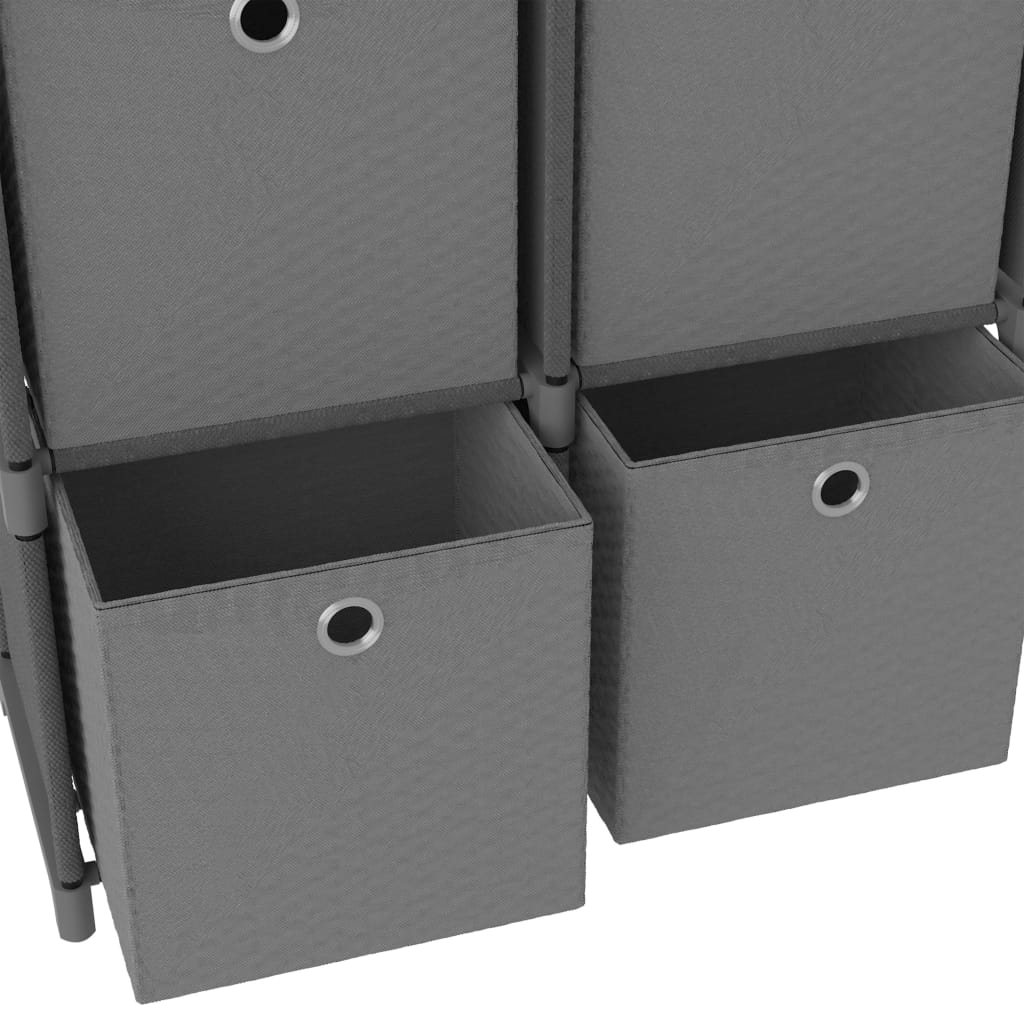 Mensola con 5 Vani a Cubo Scatole Grigia 103x30x72,5 cm Tessuto | homemem39