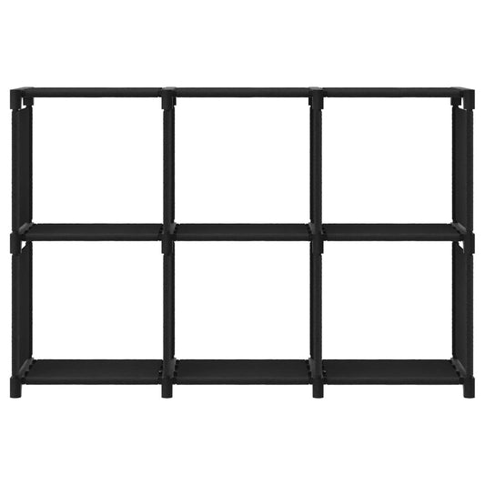 Mensola con 6 Vani a Cubo Nera 103x30x72,5 cm in Tessuto | homemem39