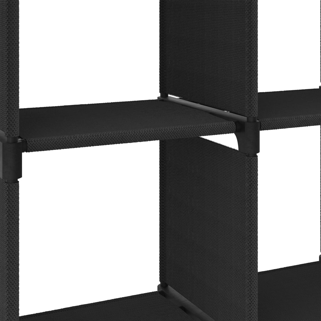 Mensola con 6 Vani a Cubo Nera 103x30x72,5 cm in Tessuto | homemem39