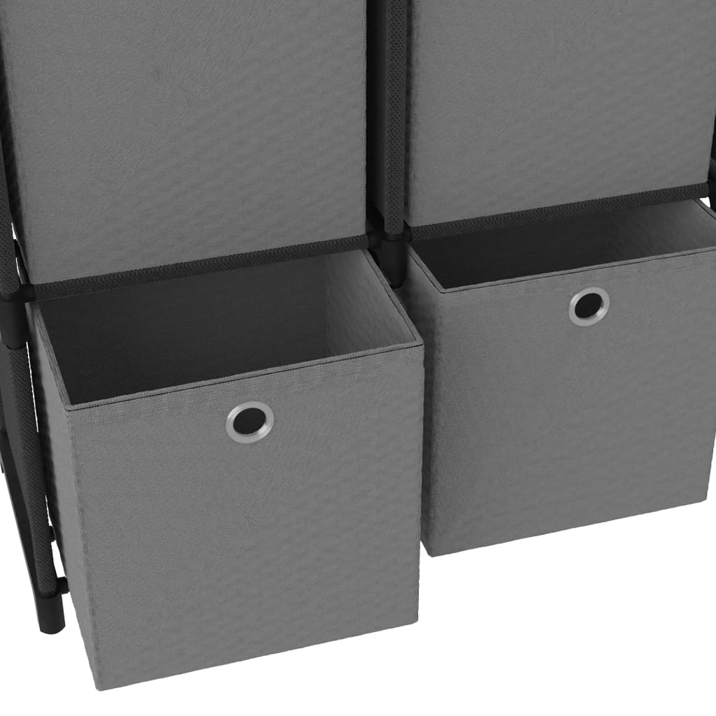 Mobile con 6 Scatole a Cubo Nero 103x30x72,5 cm in Tessuto