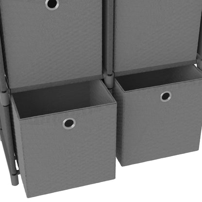 Mensola con 6 Scatole a Cubo Grigia 103x30x72,5 cm in Tessuto | homemem39