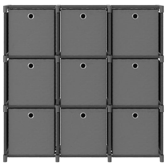 Mobile con 9 Scatole a Cubo Grigio 103x30x107,5 cm in Tessuto | homemem39