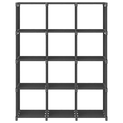 Mensola con 12 Vani a Cubo Grigia 103x30x141 cm in Tessuto