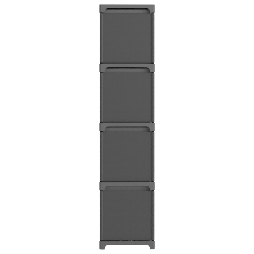 Mensola con 12 Scatole a Cubo Grigia 103x30x141 cm in Tessuto | homemem39