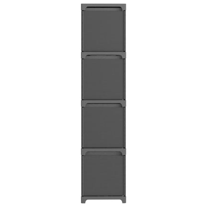 Mensola con 12 Scatole a Cubo Grigia 103x30x141 cm in Tessuto | homemem39