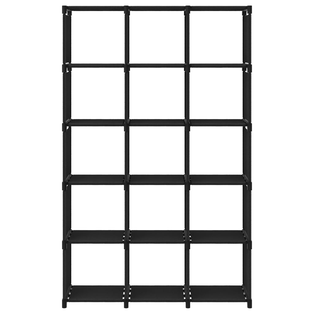 Mobile per 15 Scatole a Cubo Nero 103x30x175,5 cm in Tessuto | homemem39