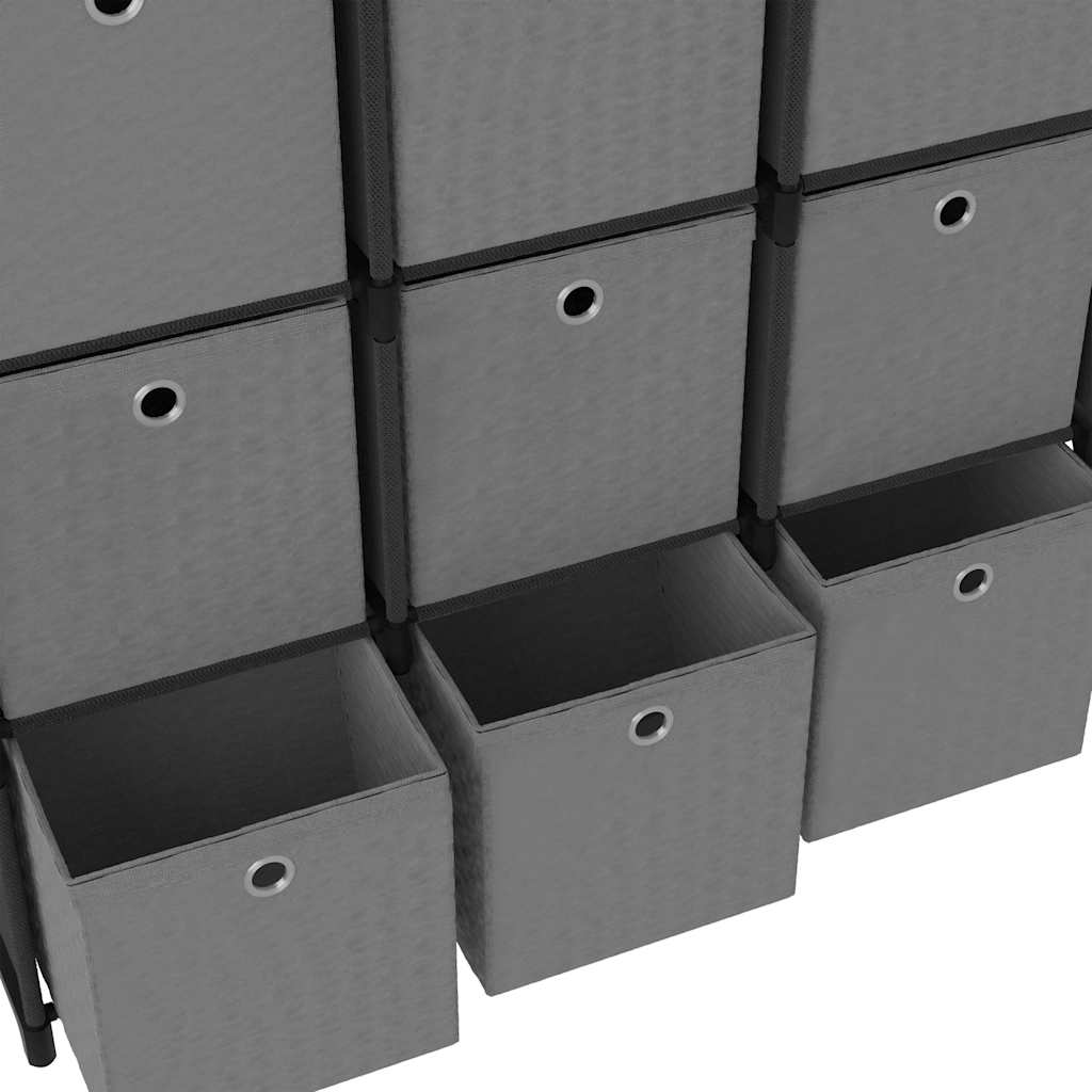 Mobile con 15 Scatole a Cubo Nero 103x30x175,5 cm in Tessuto | homemem39