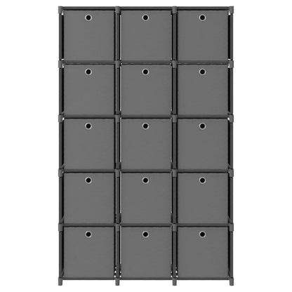 Mobile con 15 Scatole a Cubo Grigio 103x30x107,5 cm in Tessuto | homemem39
