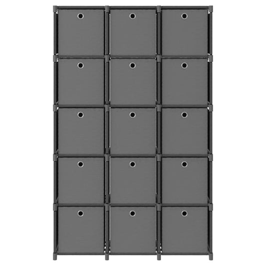 Mobile con 15 Scatole a Cubo Grigio 103x30x107,5 cm in Tessuto | homemem39