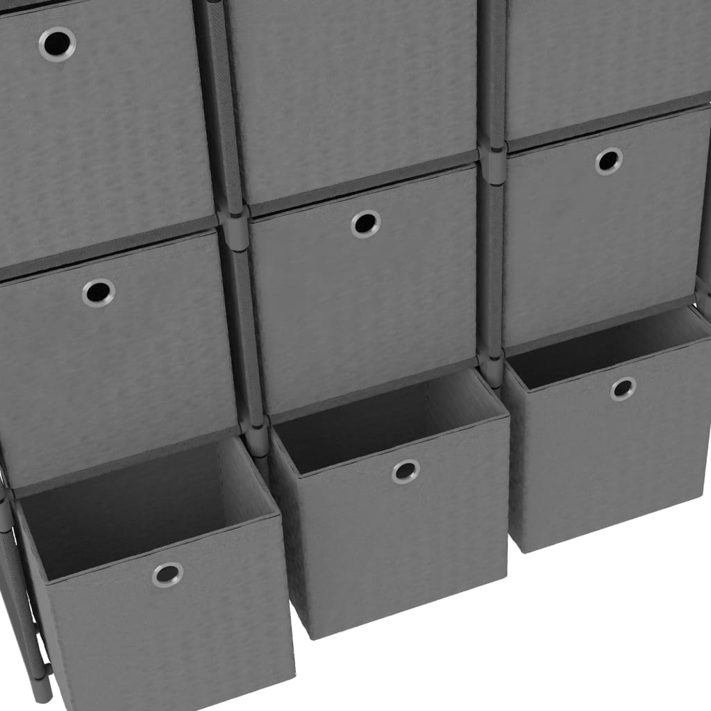 Mobile con 15 Scatole a Cubo Grigio 103x30x107,5 cm in Tessuto | homemem39