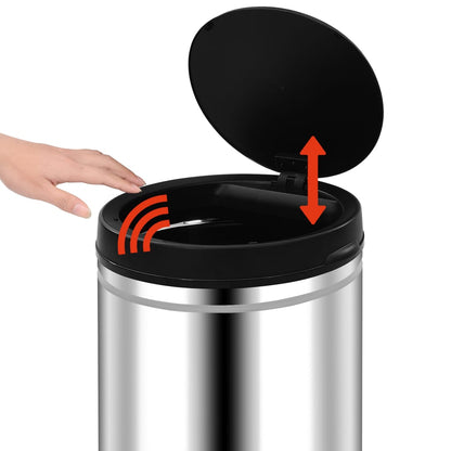 Pattumiera Automatica con Sensore 60 L in Acciaio Inossidabile - homemem39