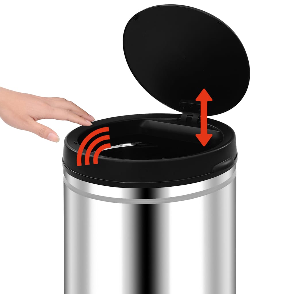 Pattumiera Automatica con Sensore 80 L in Acciaio Inossidabile - homemem39