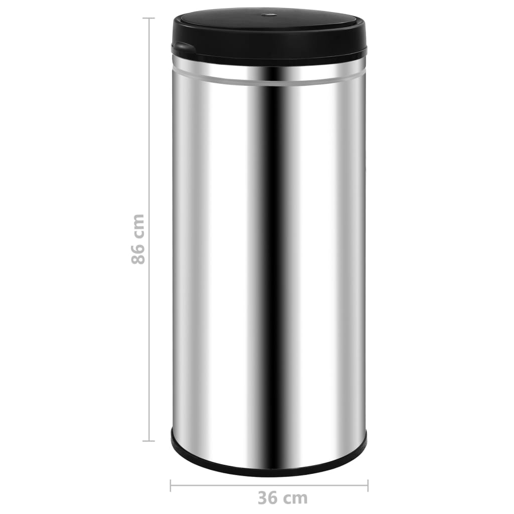 Pattumiera Automatica con Sensore 80 L in Acciaio Inossidabile - homemem39
