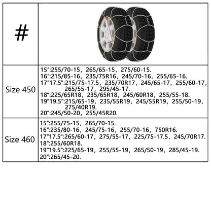 Catene da Neve per Pneumatici 2 pz 16 mm SUV 4x4 Misura 400 | homemem39