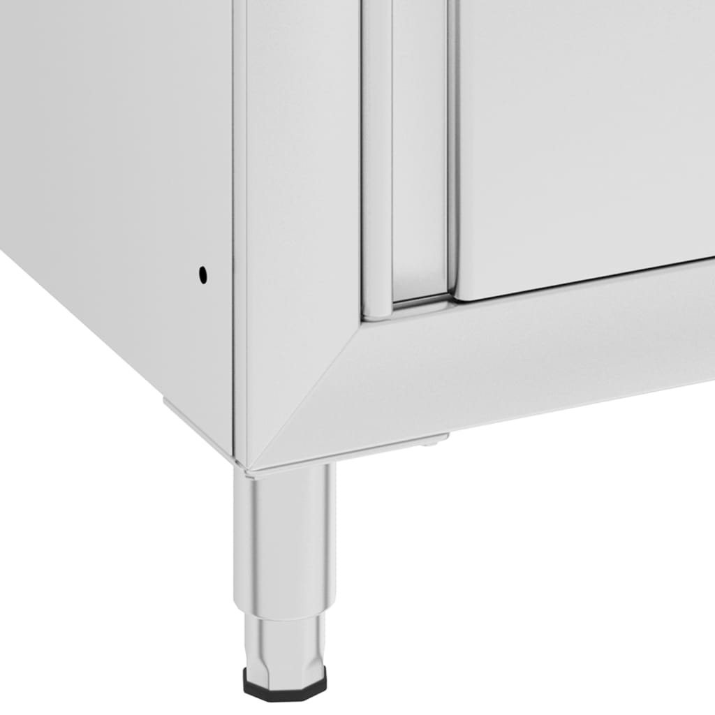 Mobiletto da Cucina con Lavandino in Acciaio Inox 60x60x96 cm - homemem39