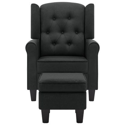 Poltrona con Poggiapiedi Grigio Scuro in Tessuto - homemem39