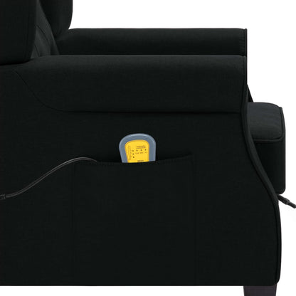 Poltrona Massaggiante con Poggiapiedi Nera in Tessuto - homemem39