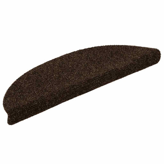 Tappetini per scale autoadesivi 15 pz 56x17x3 cm marrone semicircolari