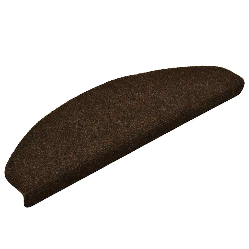 Tappetini per scale autoadesivi 15 pz 65x21x4 cm marrone semicircolari grandi