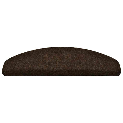 Tappetini per scale autoadesivi 15 pz 65x21x4 cm marrone semicircolari grandi