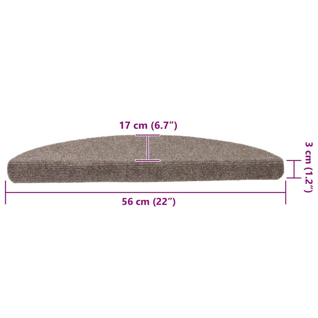 Tappetini per scale autoadesivi 15 pz 56x17x3 cm beige semicircolari - homemem39
