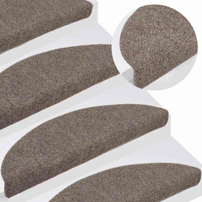 Tappetini per scale autoadesivi 15 pz 65x21x4 cm beige semicircolari grandi - homemem39