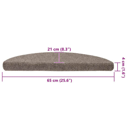 Tappetini per scale autoadesivi 15 pz 65x21x4 cm beige semicircolari grandi - homemem39