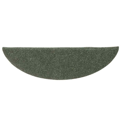 Tappetini per scale autoadesivi 15 pz 56x17x3 cm verdi semicircolari - homemem39
