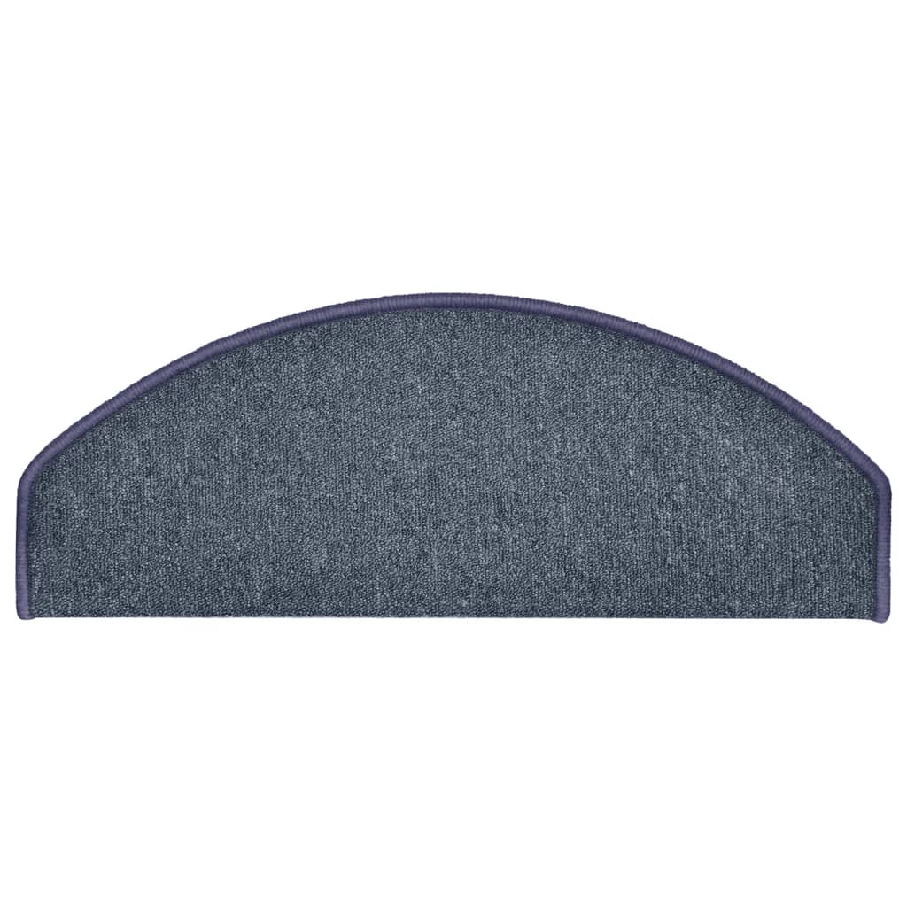 Tappetini per scale 15 pz 65x24x4 cm Grigio scuro e blu Semicircolari Grandi