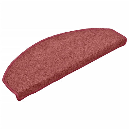 Tappetini per scale 15 pz 65x24x4 cm Bordeaux Semicircolari Grandi | homemem39