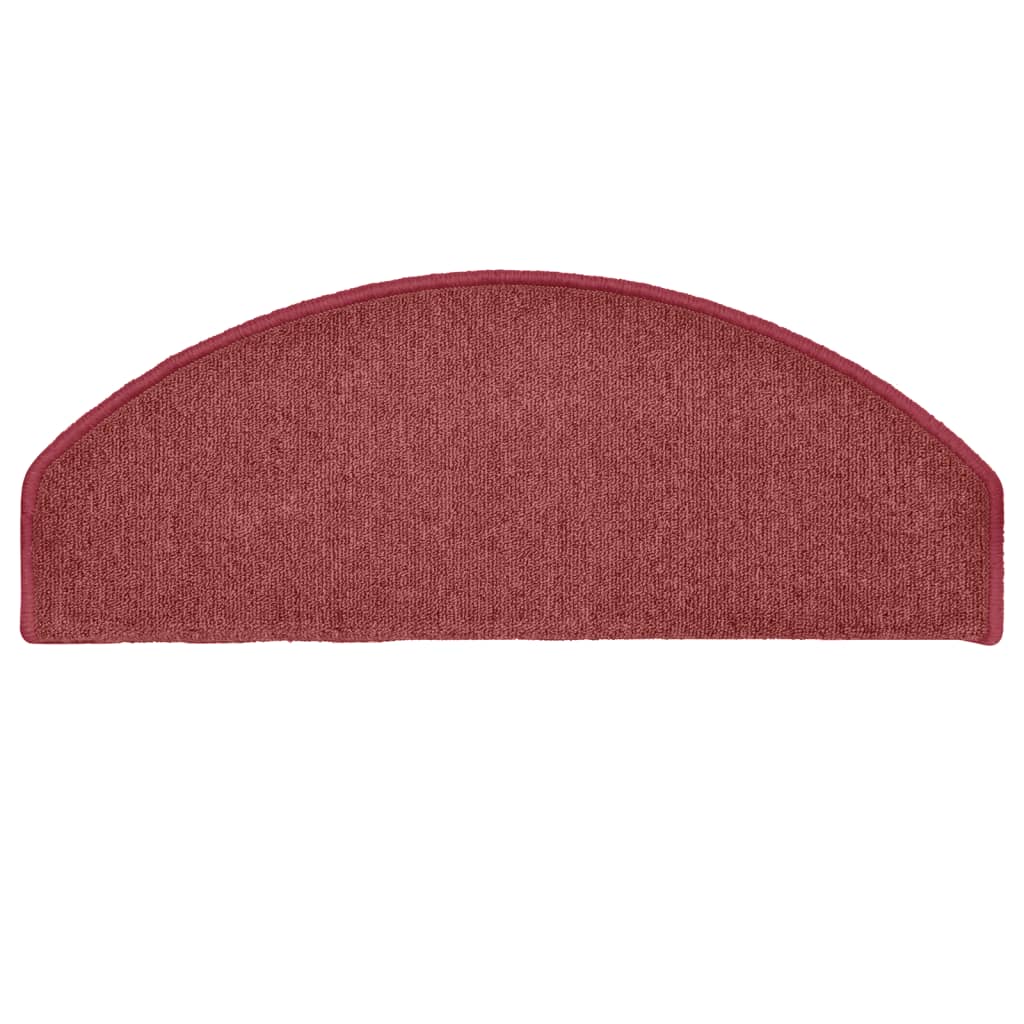 Tappetini per scale 15 pz 65x24x4 cm Bordeaux Semicircolari Grandi | homemem39