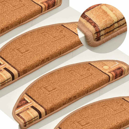 Tappetini Autoadesivi per Scale 15 pz Beige 65x21x4 cm