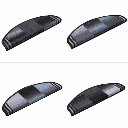 Tappetini Autoadesivi per Scale 15 pz Nero e Grigio 65x21x4 cm