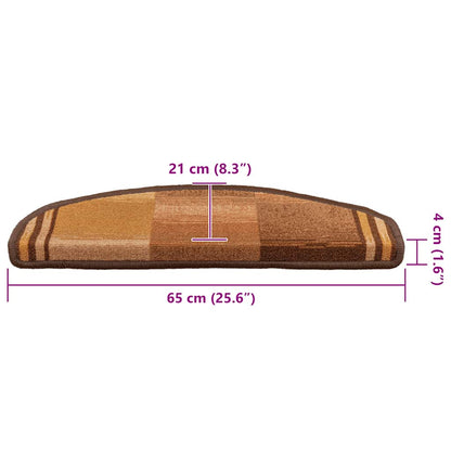 Tappetini Autoadesivi per Scale 15 pz Marronie 65x21x4 cm