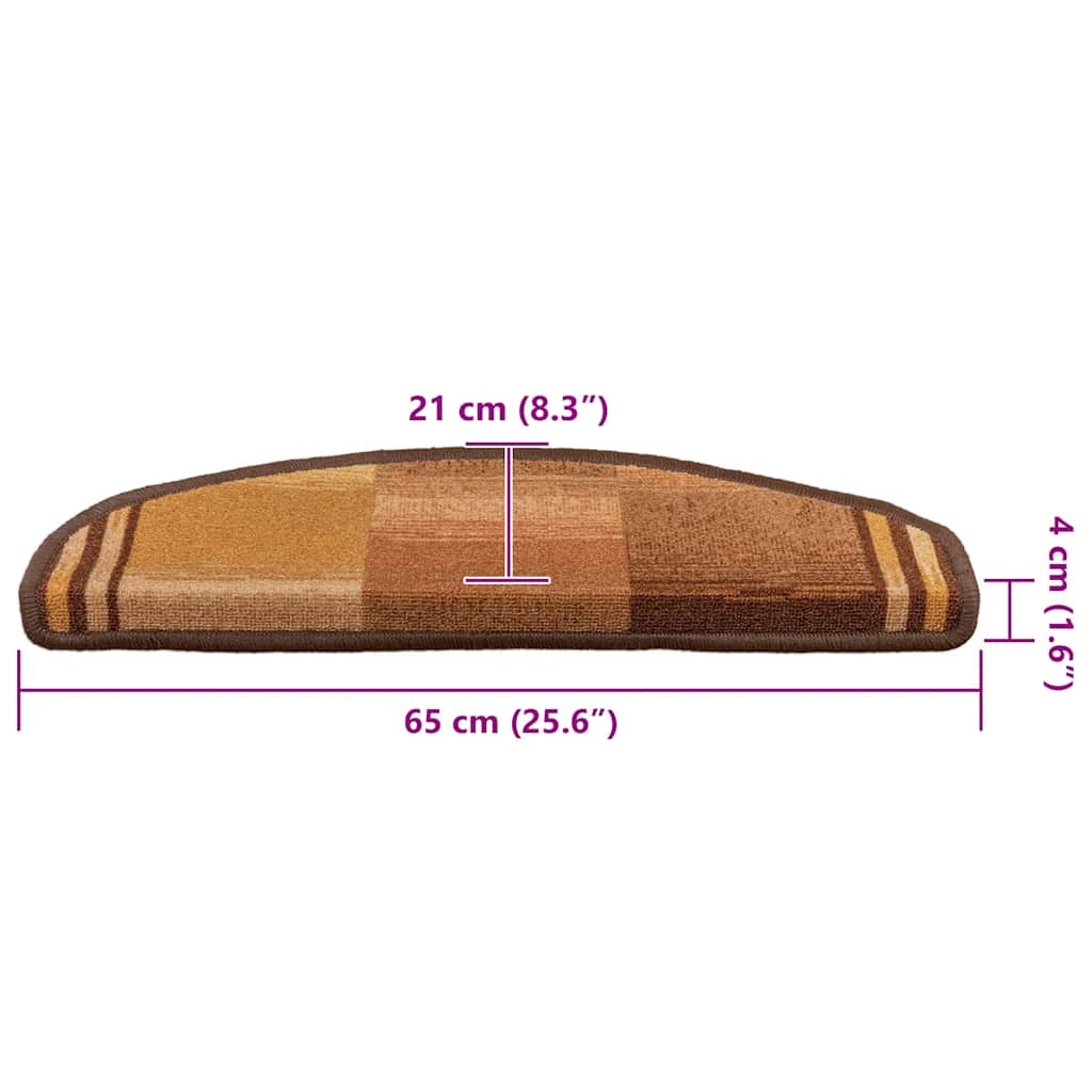 Tappetini Autoadesivi per Scale 15 pz Marronie 65x21x4 cm | homemem39