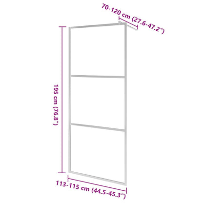 Parete per Doccia Walk-in Vetro Semi Smerigliato ESG 115x195 cm | homemem39