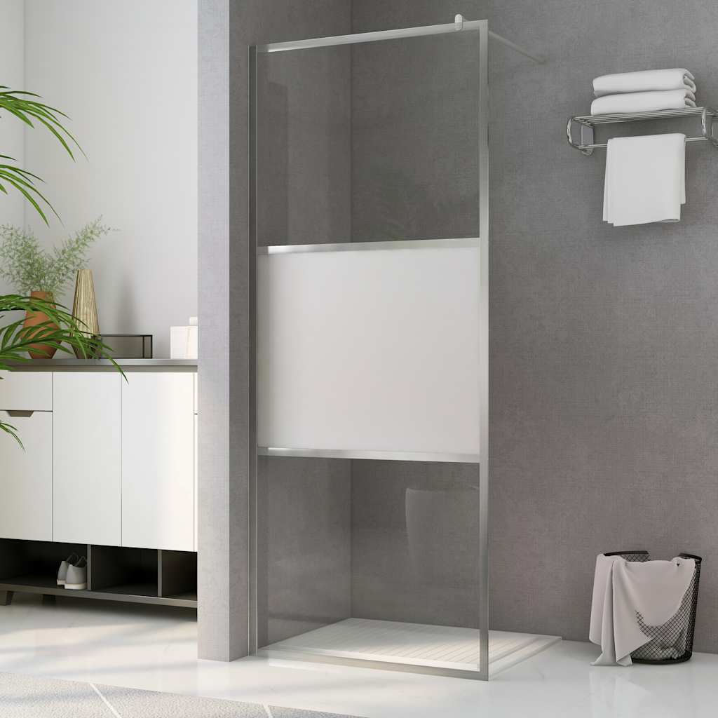 Parete per Doccia Walk-in Vetro Semi Smerigliato ESG 115x195 cm | homemem39