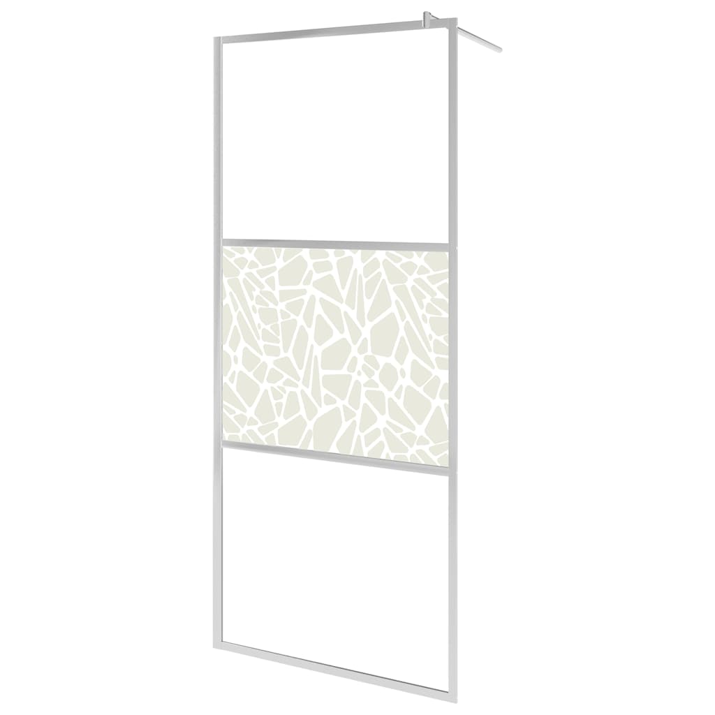 Parete per Doccia Walk-in in Vetro ESG Design Pietra 100x195 cm - homemem39